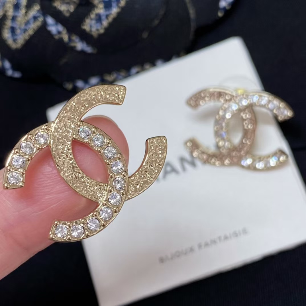 Chanel Single C Paved Diamond Earrings - Original Replica Club