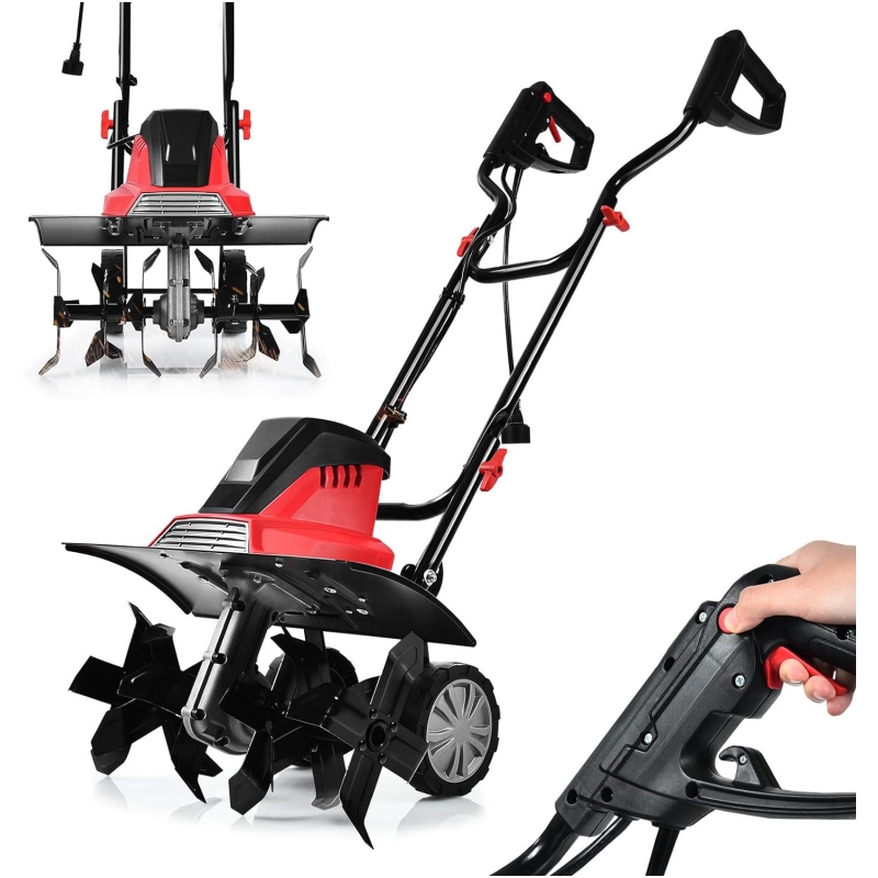 WAYFAIR RELAX4LIFE Electric Tiller 1500 W At 400 RPM, Tiller With Working Depth 22 CM, Width 43 CM And 6 Blades, Foldable Handle And Safety Button For Garden (1500W)