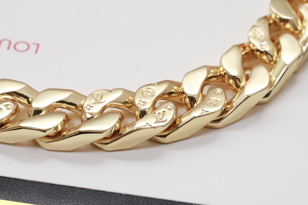 Louis Vuitton Golden Cuban Chain Bracelet Men - Original Replica Club