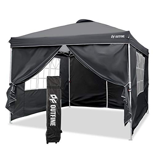 10'x10' Pop Up Commercial Instant Gazebo Tent. Fully Waterproof. Outdoor Party Canopies with 4 Removable Sidewalls