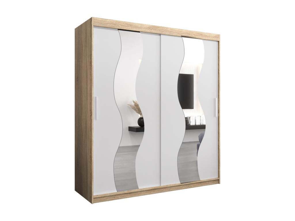 Armario de puertas correderas 200/180/62 2 puertas Nestleare/blanco