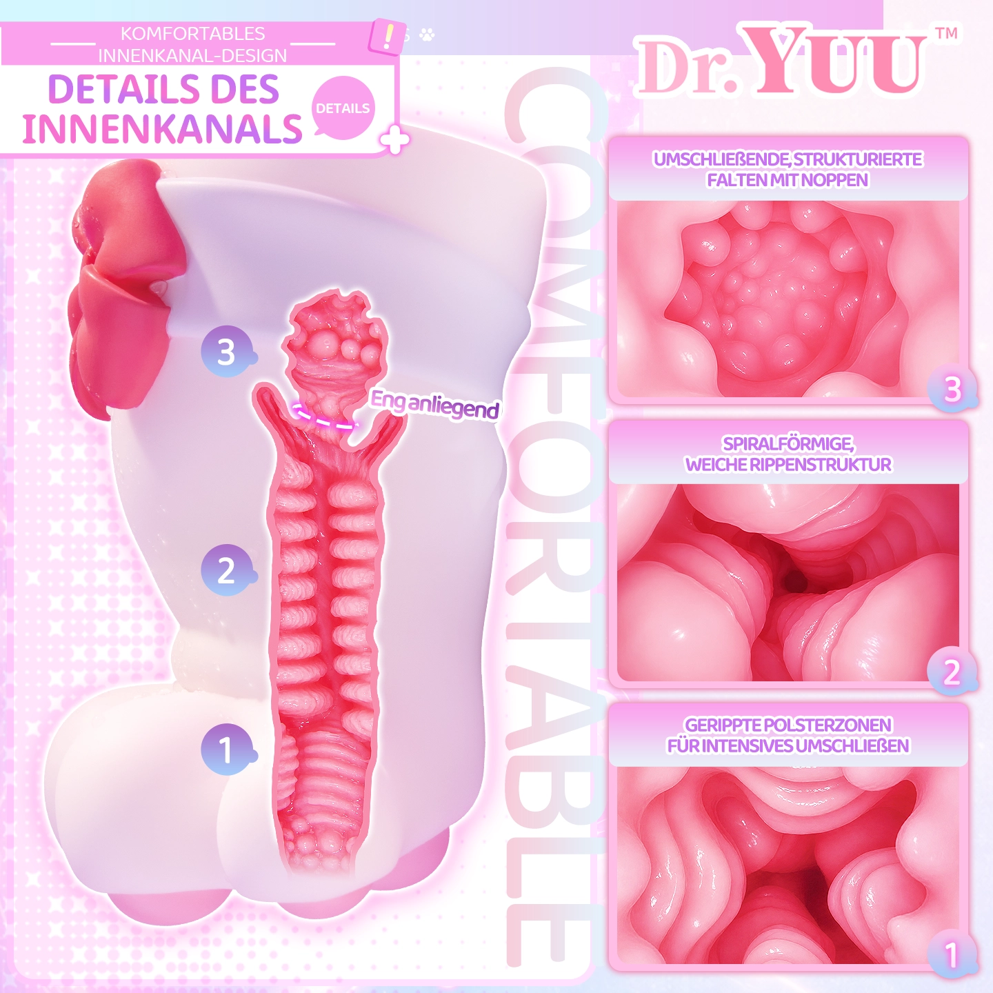 Dr.YUU Katzenpfoten-Masturbator mit 164 mm Länge und 140 mm Innenkanal