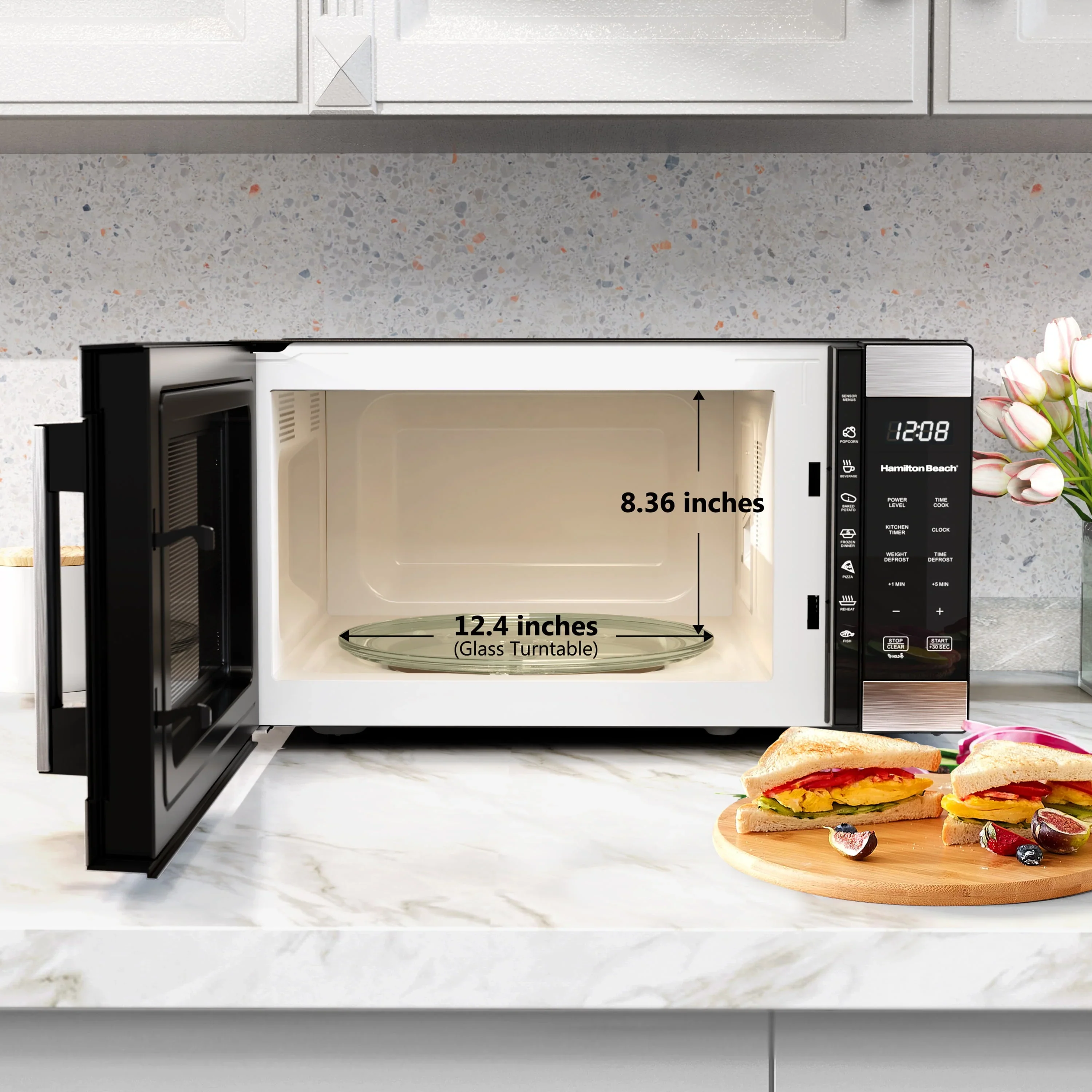 Hamilton Beach 1.6 cu ft Sensor Cook Countertop Microwave Oven in Stainless Steel