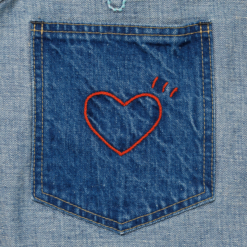HUMAN MADE EMBROIDERED DENIM WORK JACKET