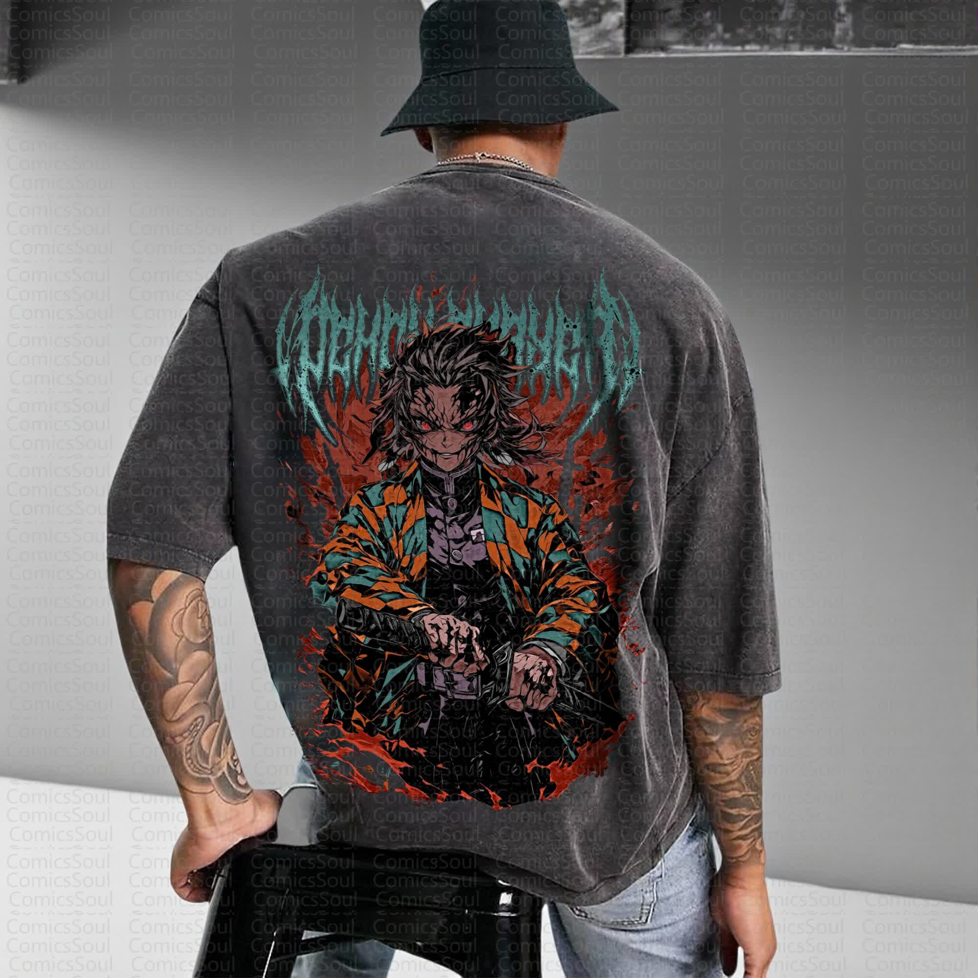 Unisex Anime Inspired Vintage Washed T-Shirt丨Comicssoul