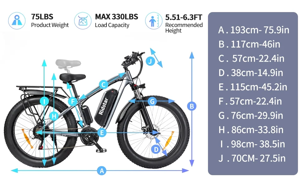 Dual Motor PEAK 3000W Electric Bike for Adults,31mph 48V 23Ah Electric Bicycle,26" Fat Tire Mountain Bike UL2849 - Image 19