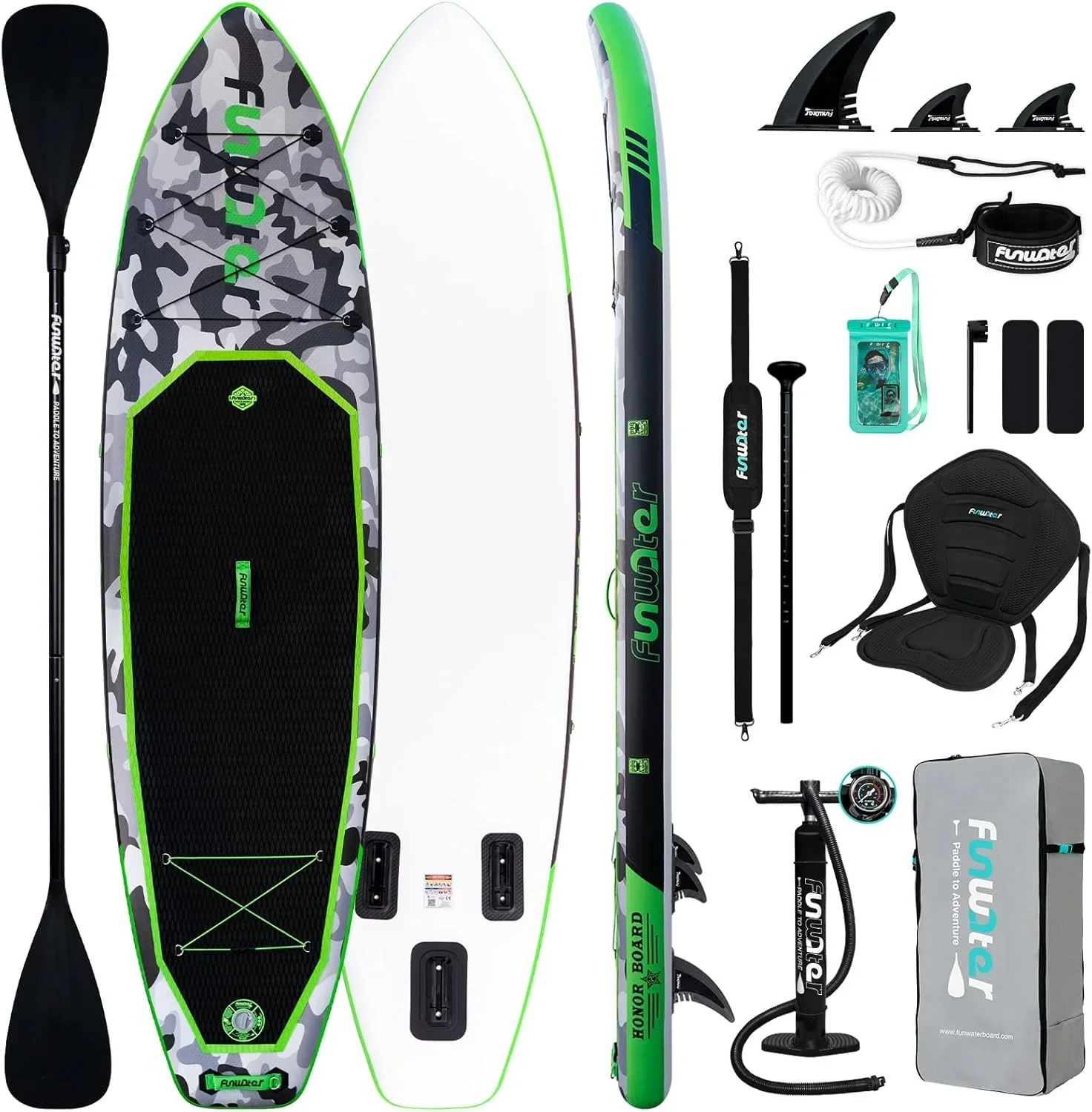FunWater Inflatable Stand Up Paddle Board, 11 ft x 32 in x 6 in - SUP Paddle Accessories - Image 12 FunWater Inflatable Stand Up Paddle Board, 11 ft x 32 in x 6 in - SUP Paddle Accessories - Image 12