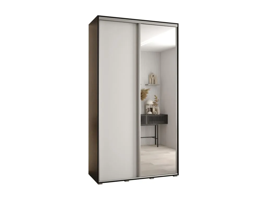 Armario Davos 3 corredero moderno 235,2x140x45 cm 2 puertas negro/blanco/plata mhc2866657