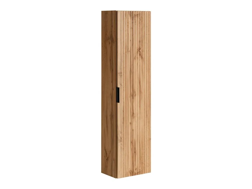 Armario de baño flotante con rayas - Natural claro - Alt 140 cm - Decoesp CLEZ43245
