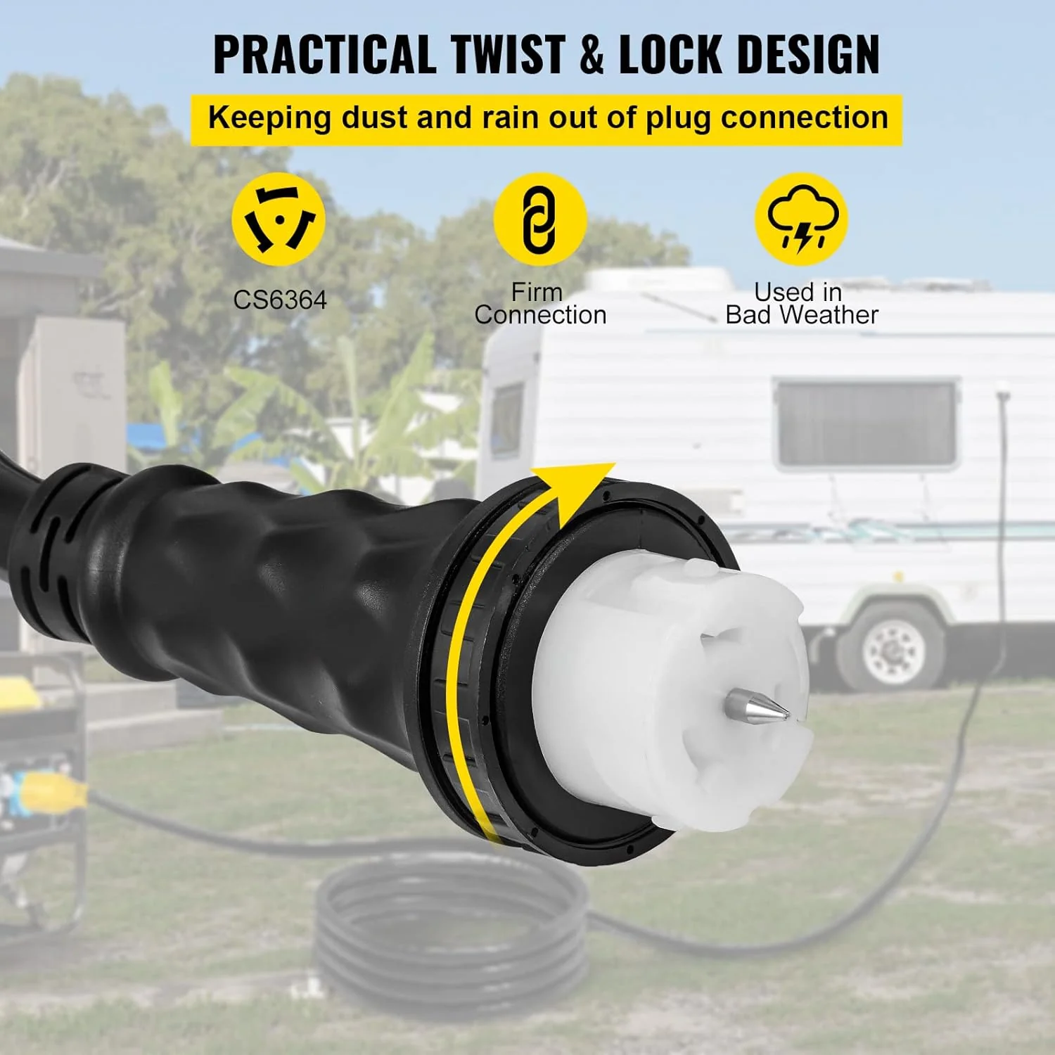 VEVOR Generator Extension Cord 50 ft 50 Amp STW 125V 250V 12500W N14-50P SS2-50R CS6364 - 45446 + 45505 - Image 5 VEVOR Generator Extension Cord 50 ft 50 Amp STW 125V 250V 12500W N14-50P SS2-50R CS6364 - 45446 + 45505 - Image 5