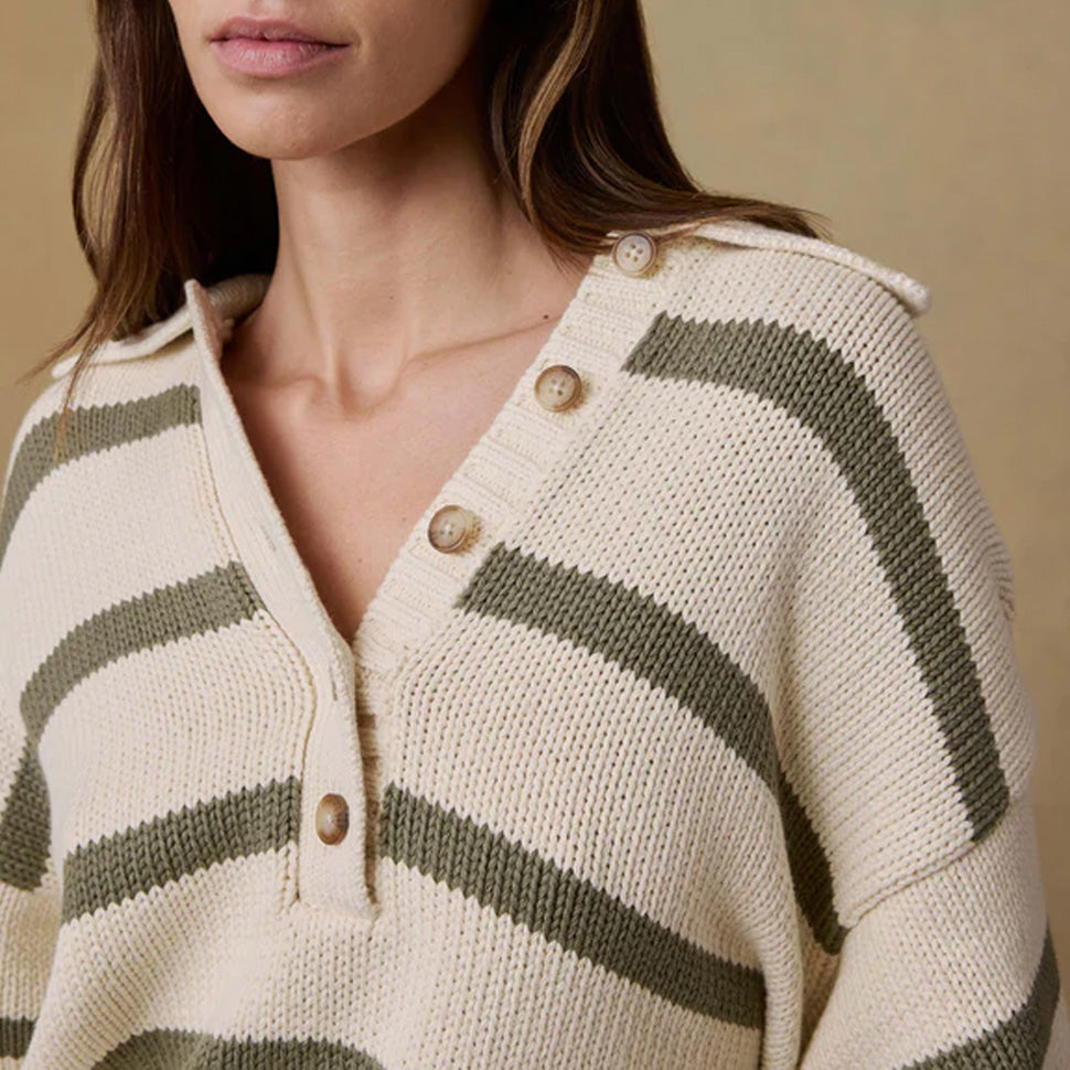 Faherty - Polo en coton délavé -  Rayures Antiques