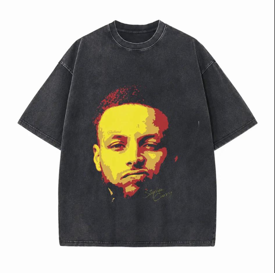The 3-Point King Pop Art Portrait Printed Unisex Washed T-Shirt