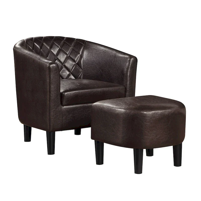Convenience Concepts Roosevelt Accent Chair with Ottoman - Stylish Seating Solution