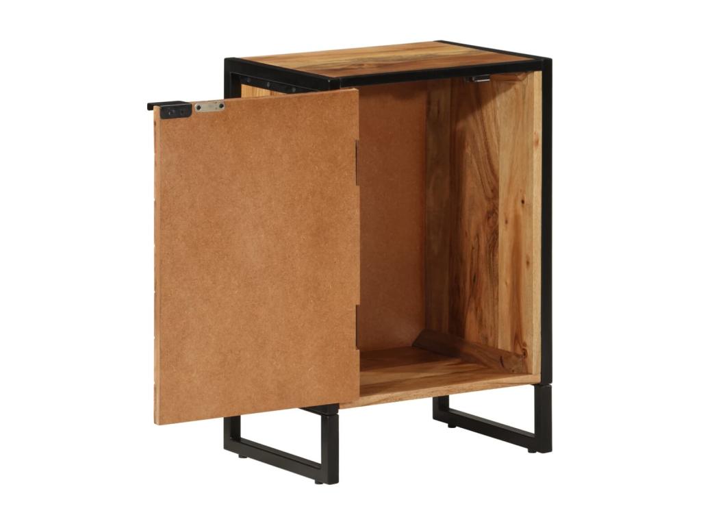 Mueble de baño madera maciza de acacia y hierro 40x30x60 cm