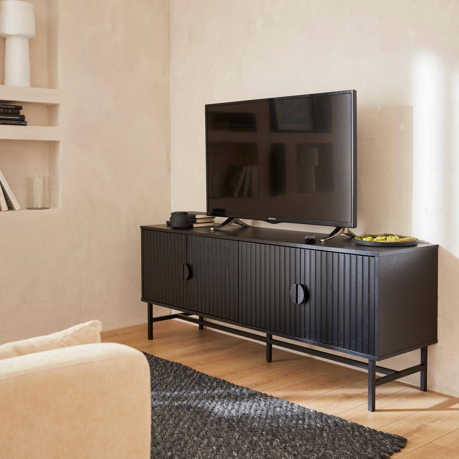 Bazalt - Mueble TV con efecto madera, 160cm
