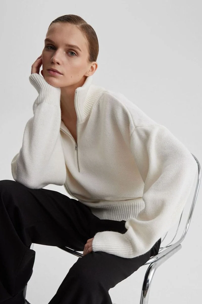Cozy Half Zip Knit Sweater
