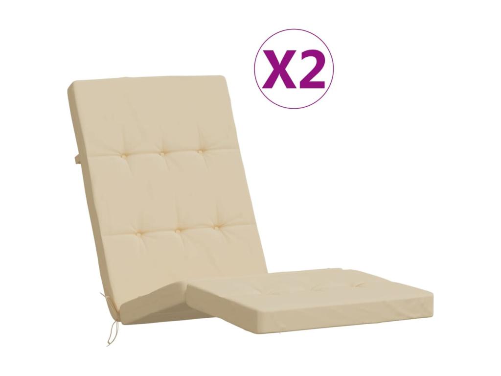 Cojines para tumbona 2 unidades tela Oxford beige