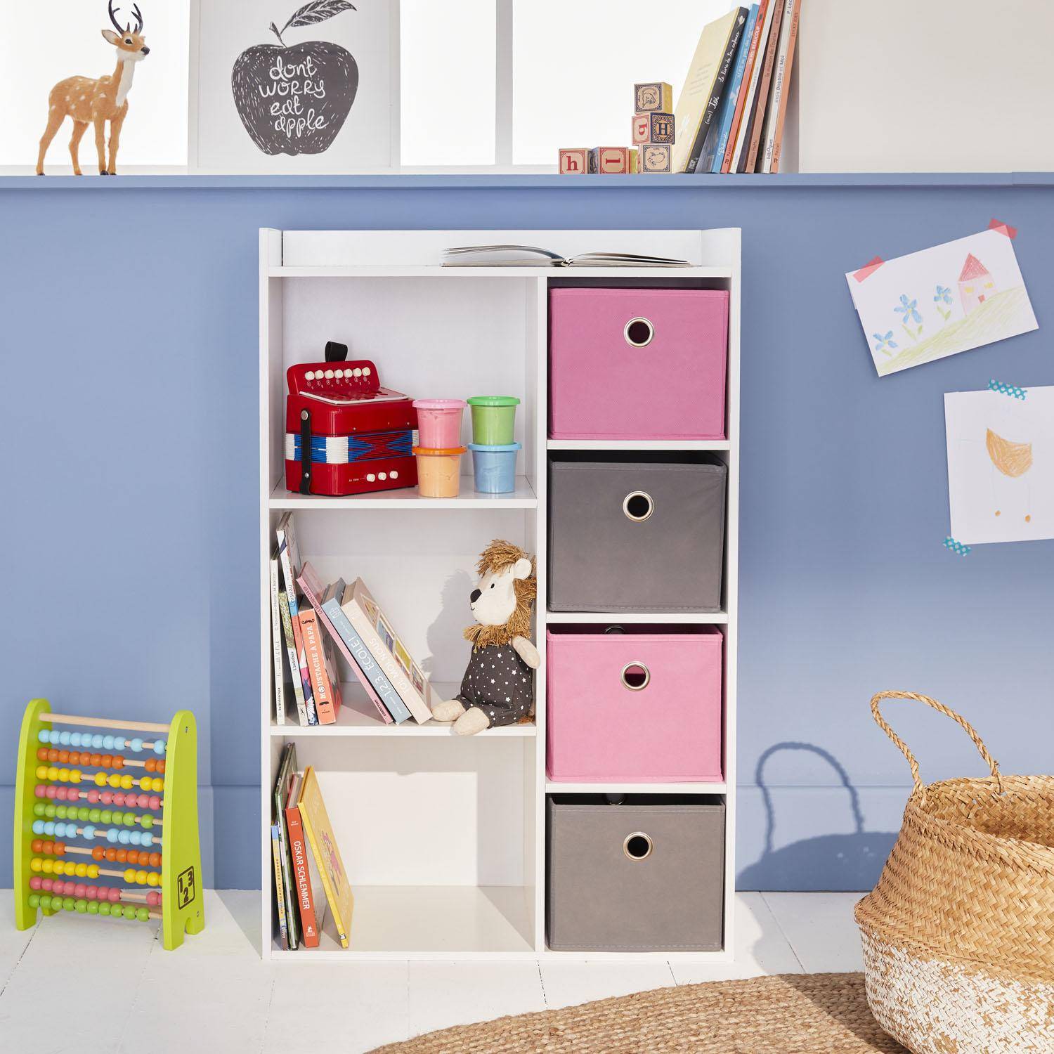 Camille - Mueble de almacenamiento para niños 4 cestas