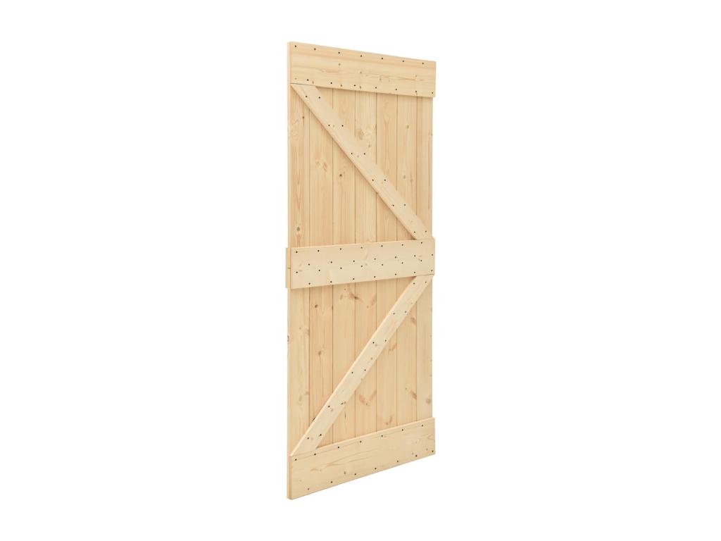 Puerta corredera con herrajes madera maciza de pino 80x210 cm