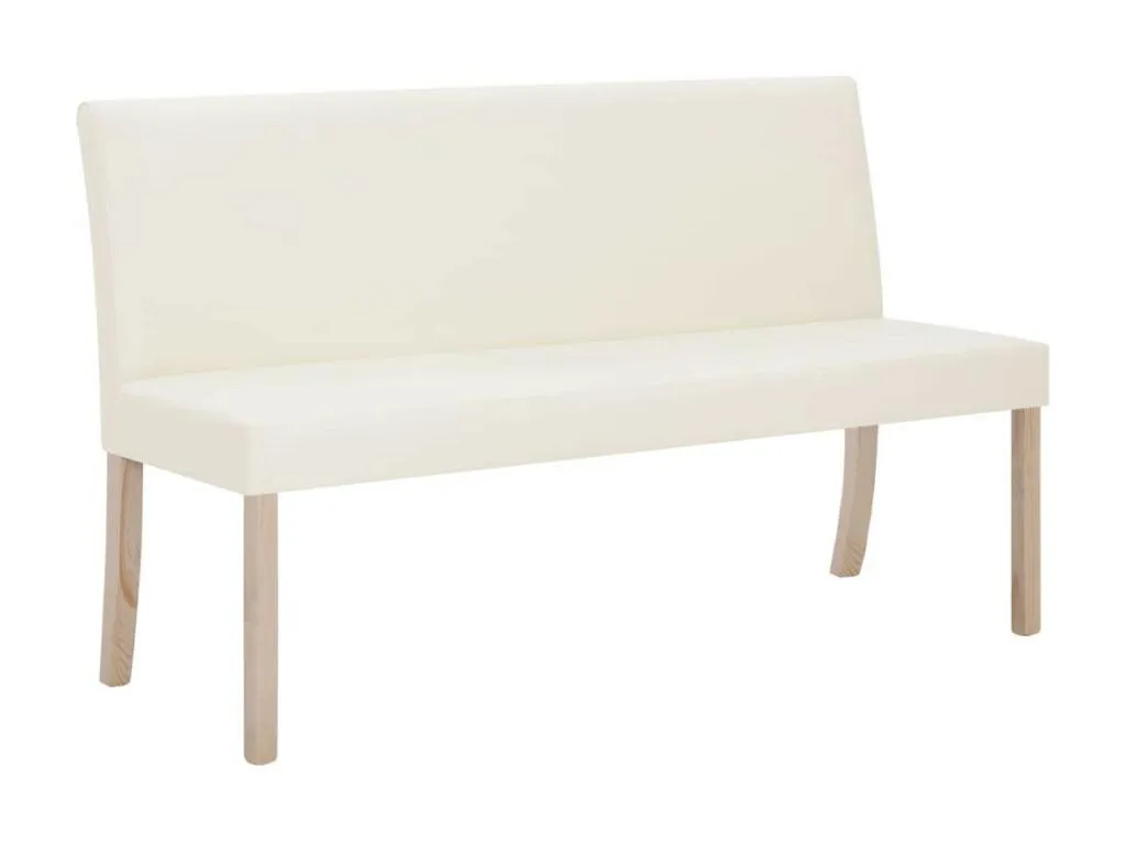 Banco tapizado cuero sintético crema 139,5 cm htg2352445