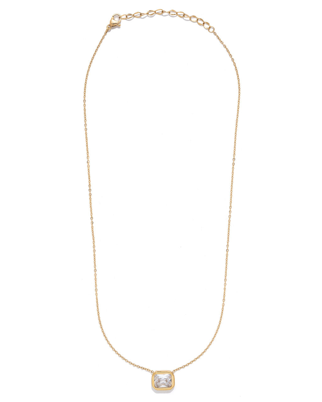 Set In Stone Crystal Necklace - Clear - Se7enfashion