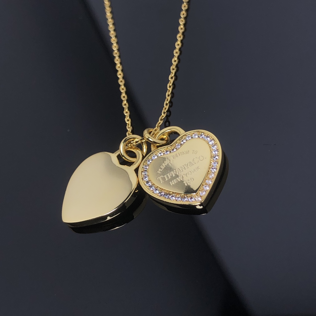 Tiffany Double Heart Pendant Necklace - Original Replica Club