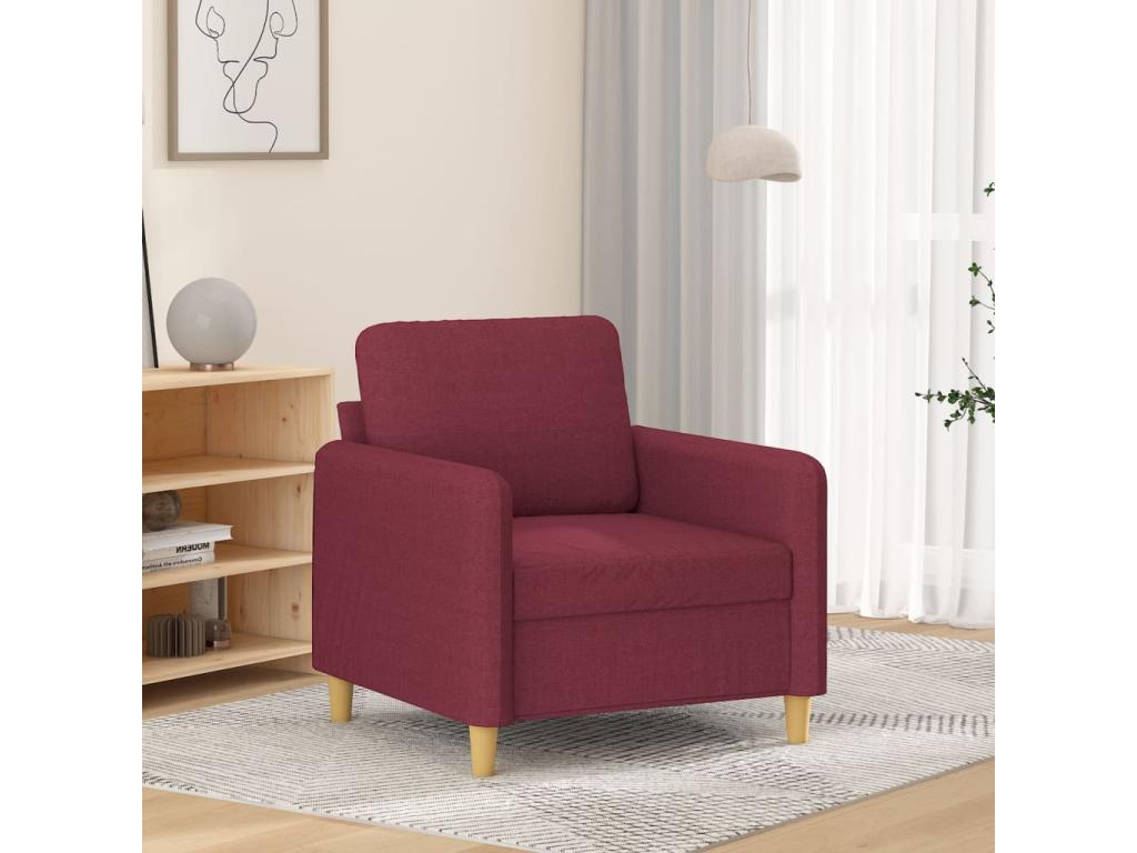 Sillón de tela rojo tinto 60 cm