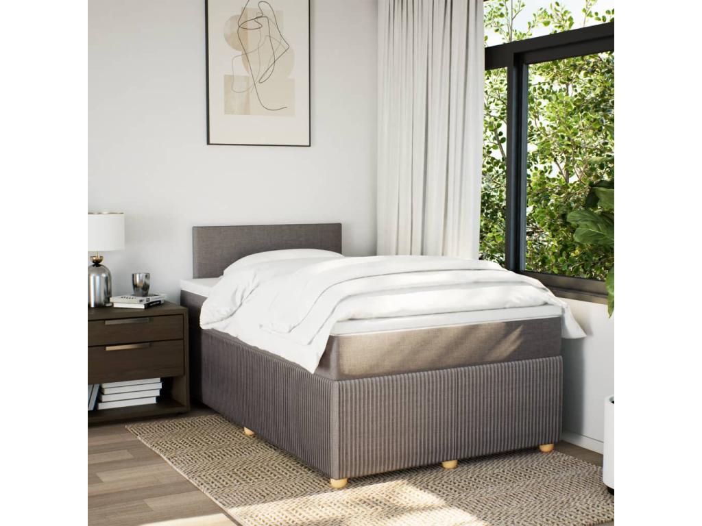 Cama box Joliven con colchón gris taupe 120x190 cm