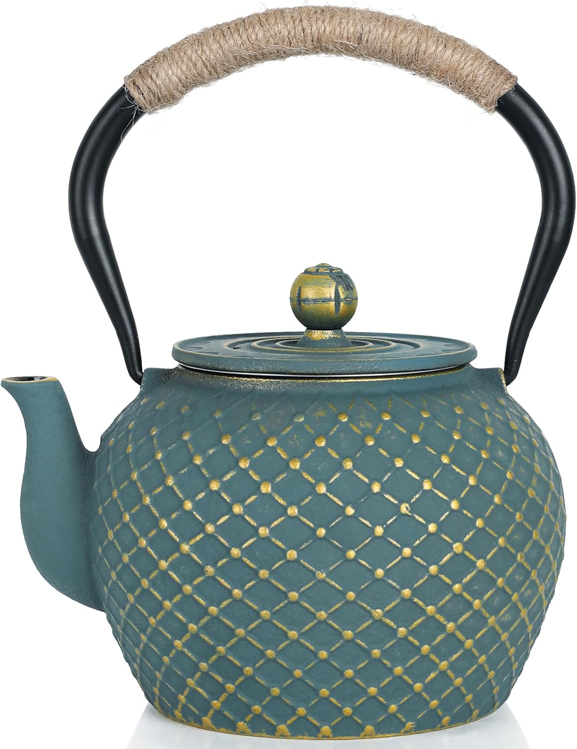 Ufine Koi Fish Cast Iron Teapot Set Stove Top Tea Kettle with 4 Cups Japanese Style Tetsubin Tea Gift Set, 26 oz with Stainless Steel Infuser