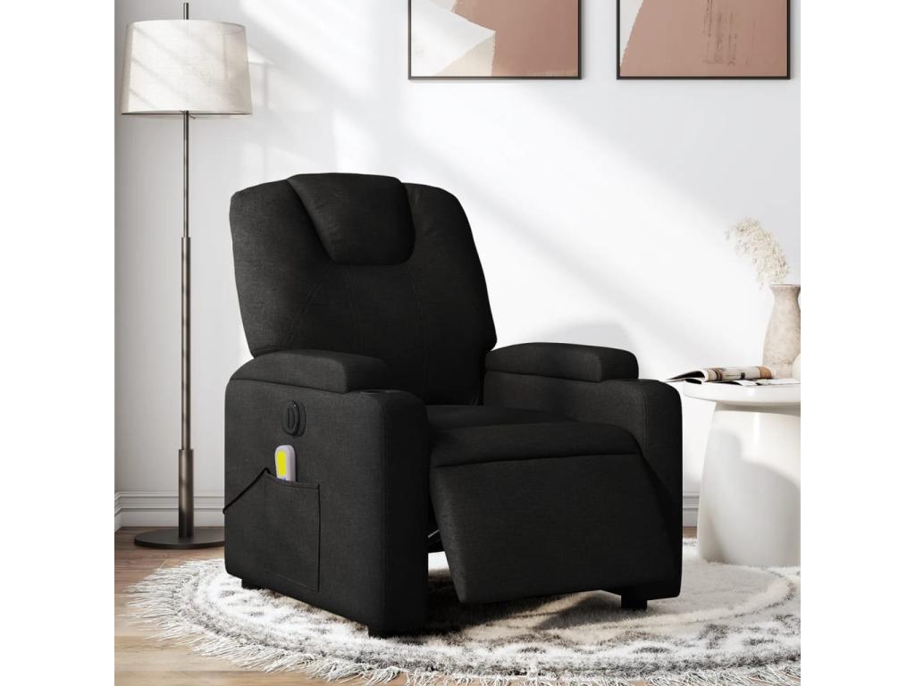 Sillón reclinable de masaje eléctrico tela negro