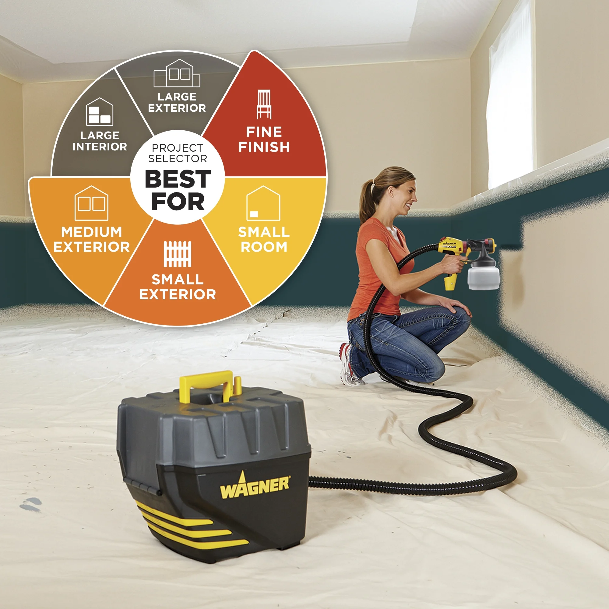 Wagner Flexio 5000 Paint Sprayer, 2 Nozzles Included, Turbine Base - Image 7