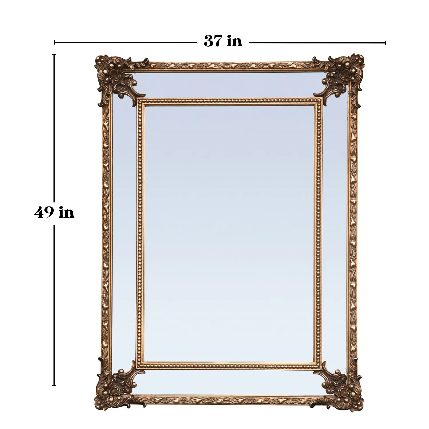 FFPEG Rectangular Baroque Style Antique Gold Mirror - Traditional Old-World Charm -Home Decor - Image 6