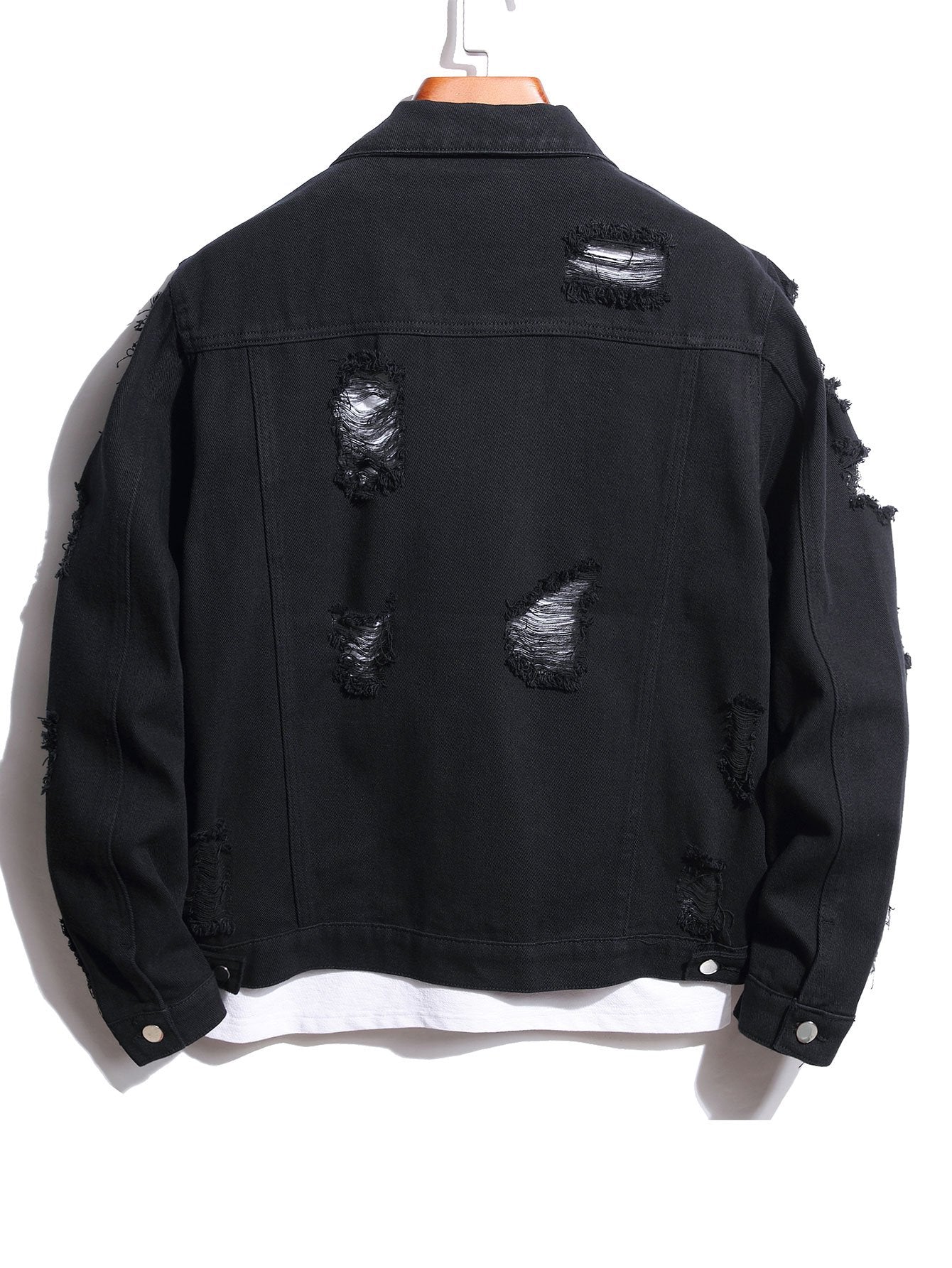 Man Ripped Denim Jacket