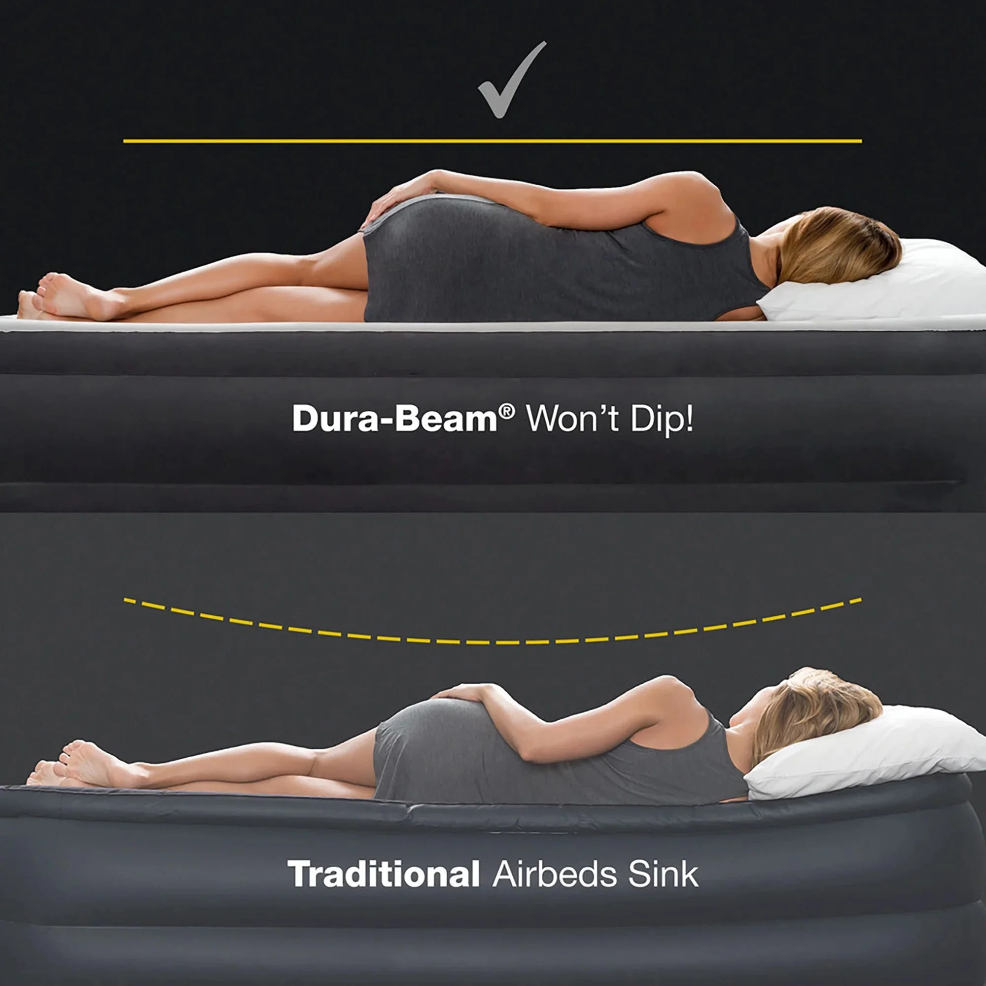 Intex Dura-Beam Deluxe Ultra Plush Headboard Queen Airbed, Gray, 18in, Built-In Pump - 64447ED - Image 16 Intex Dura-Beam Deluxe Ultra Plush Headboard Queen Airbed, Gray, 18in, Built-In Pump - 64447ED - Image 16