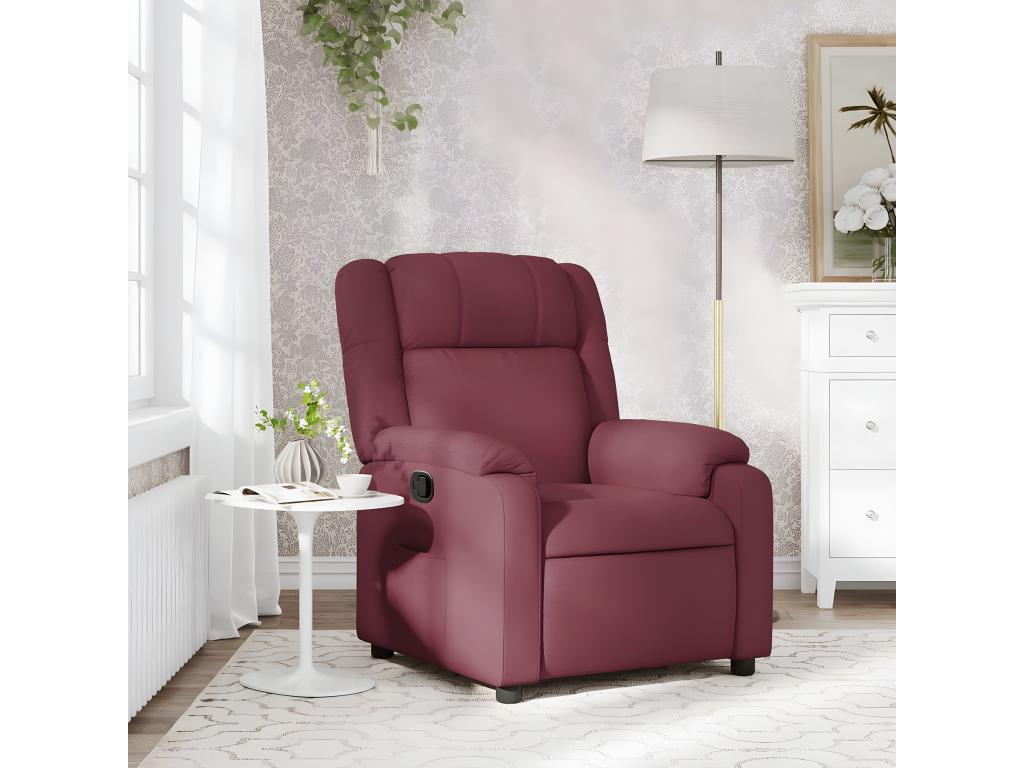 Sillón reclinable de tela rojo tinto
