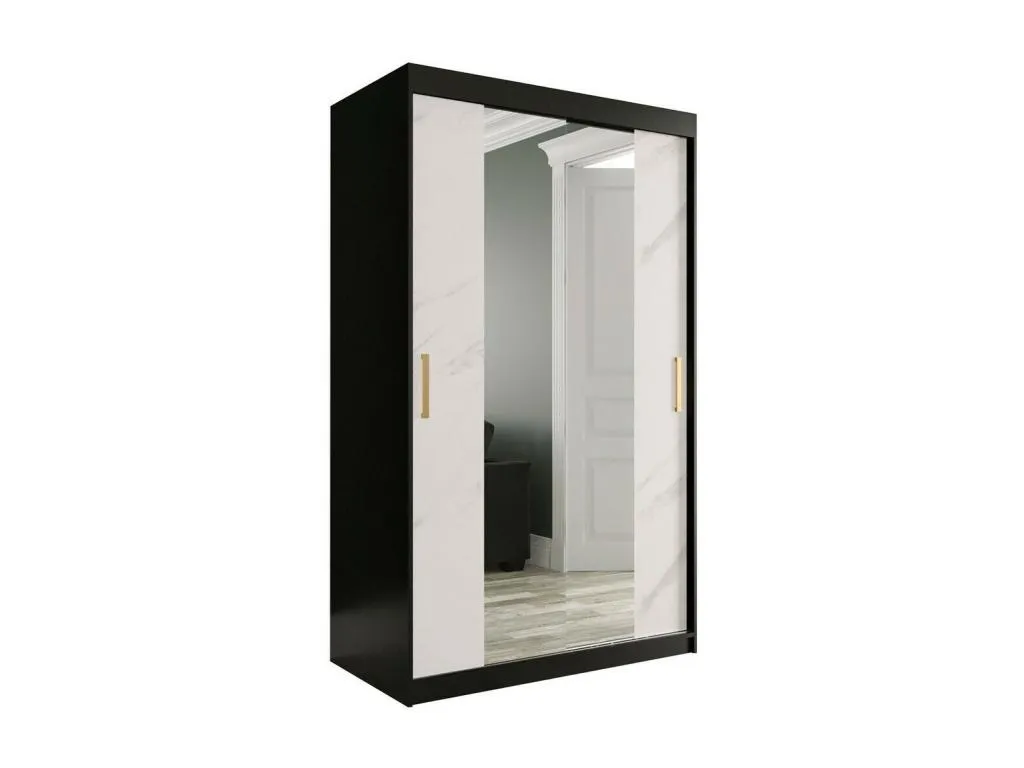 Armario Decocasaes 253 Negro mate | Mármol blanco 200x120x62cm Número de estantes - 4.00 owml06334