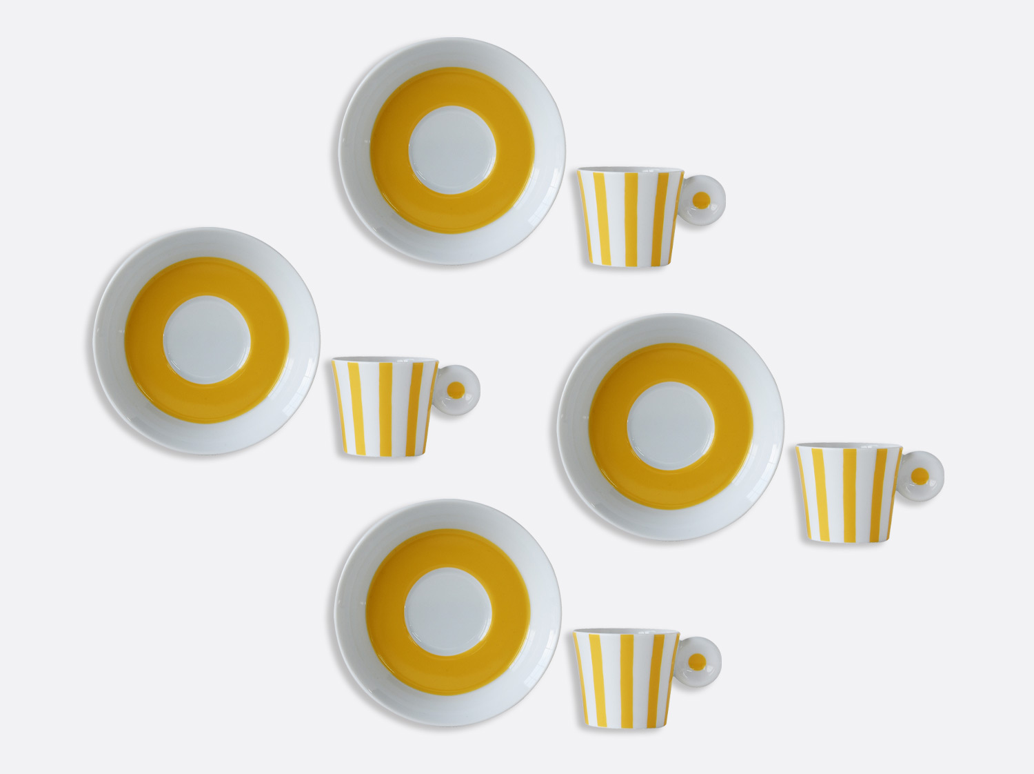 Coffret de tasses et soucoupes expresso Bahia jaune 4 cl