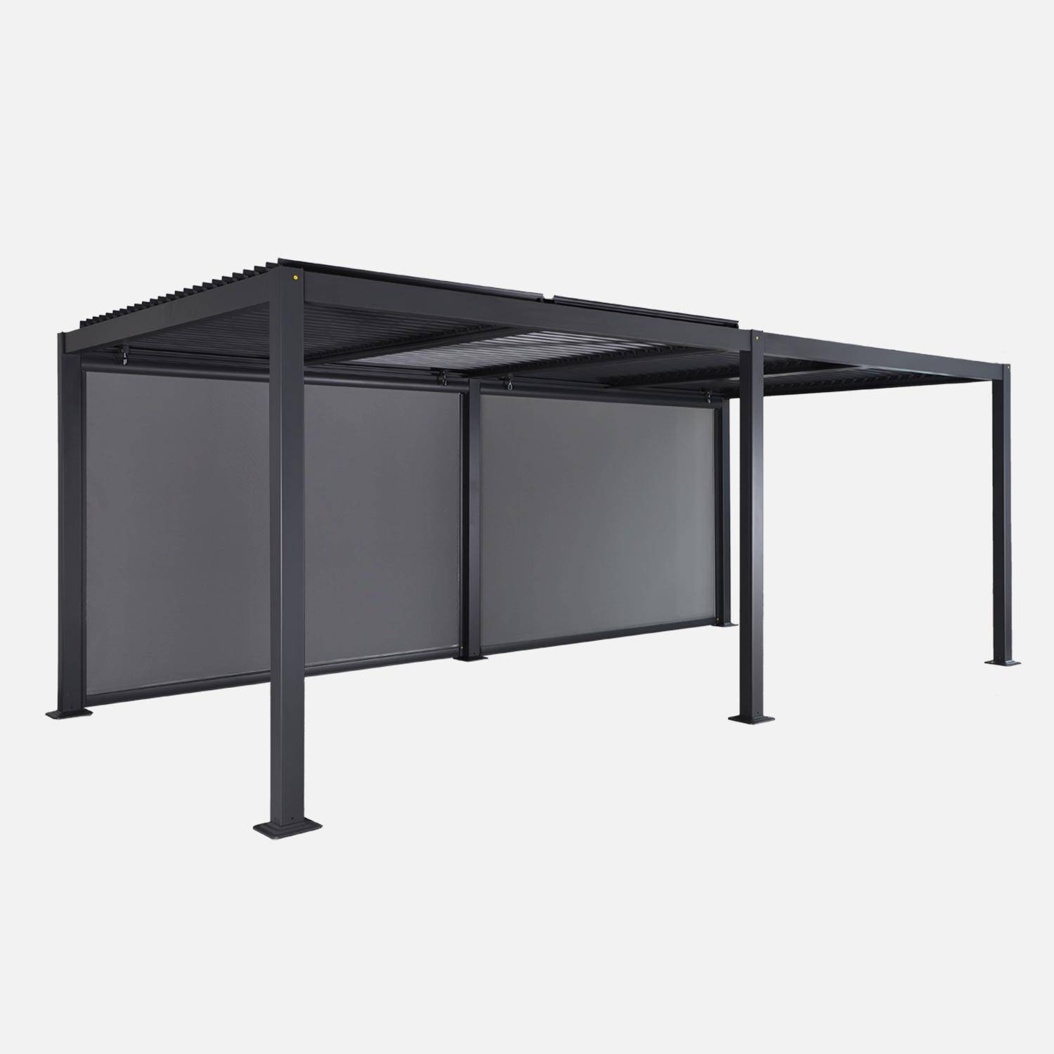 Palace 3x6m + accesorios - Pérgola bioclimática de aluminio y acero 3x6m con 2 toldos de 3m