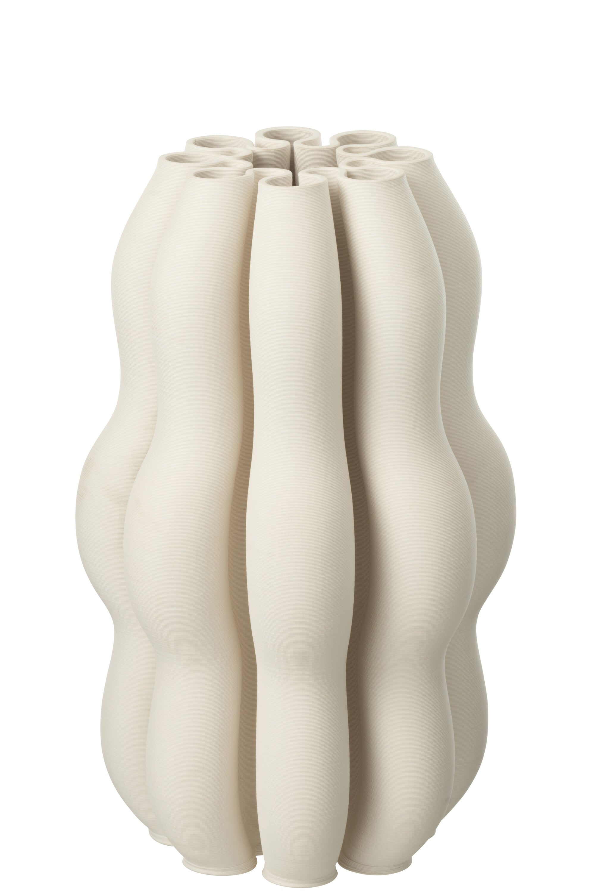 J-Line vaas Naos - keramiek - beige - large - 40 cm hoog