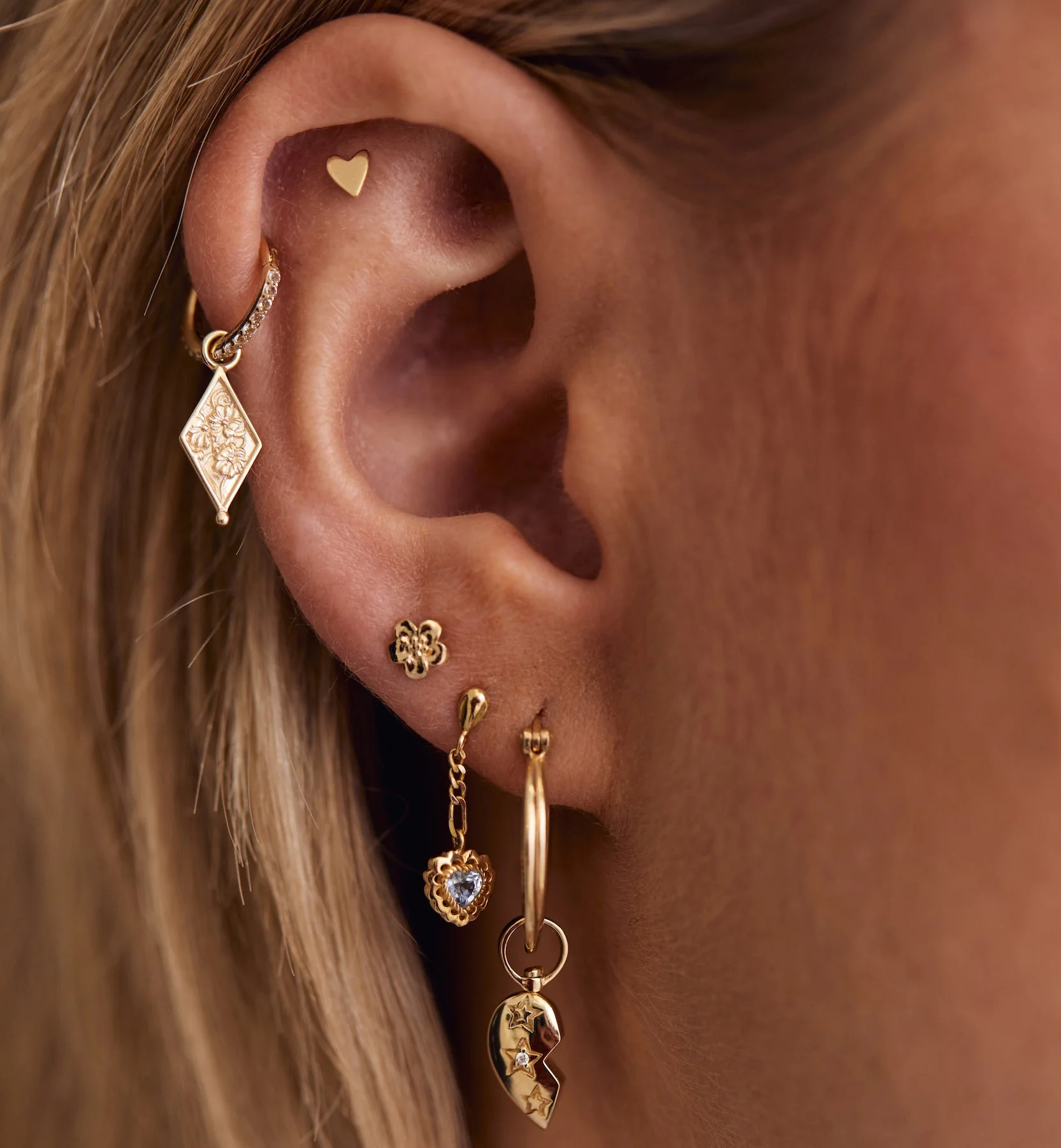Distant Lover Piercing Front 14K