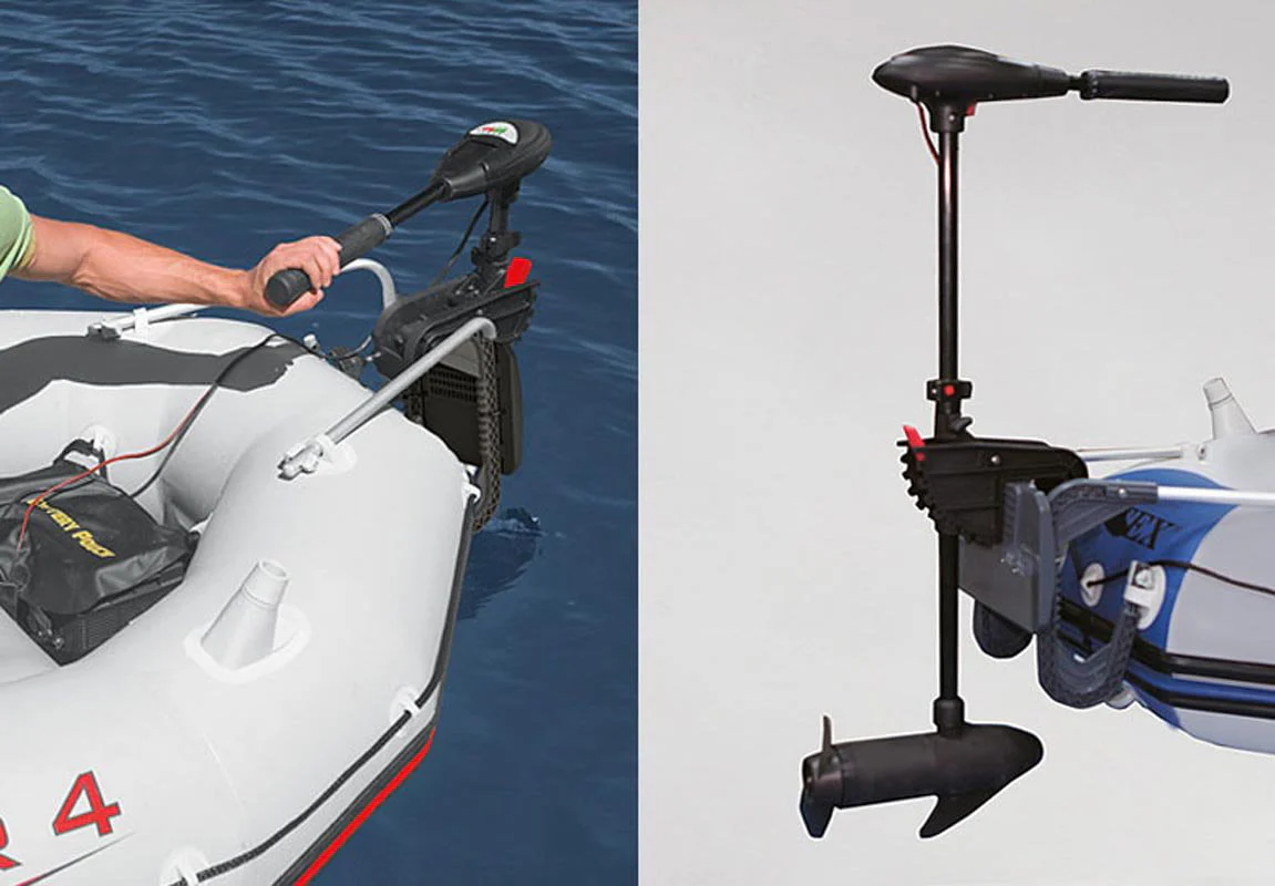 Intex 5 Person Fishing Boat Set w/2 Oars & Eight Speed Trolling Motor - Image 4