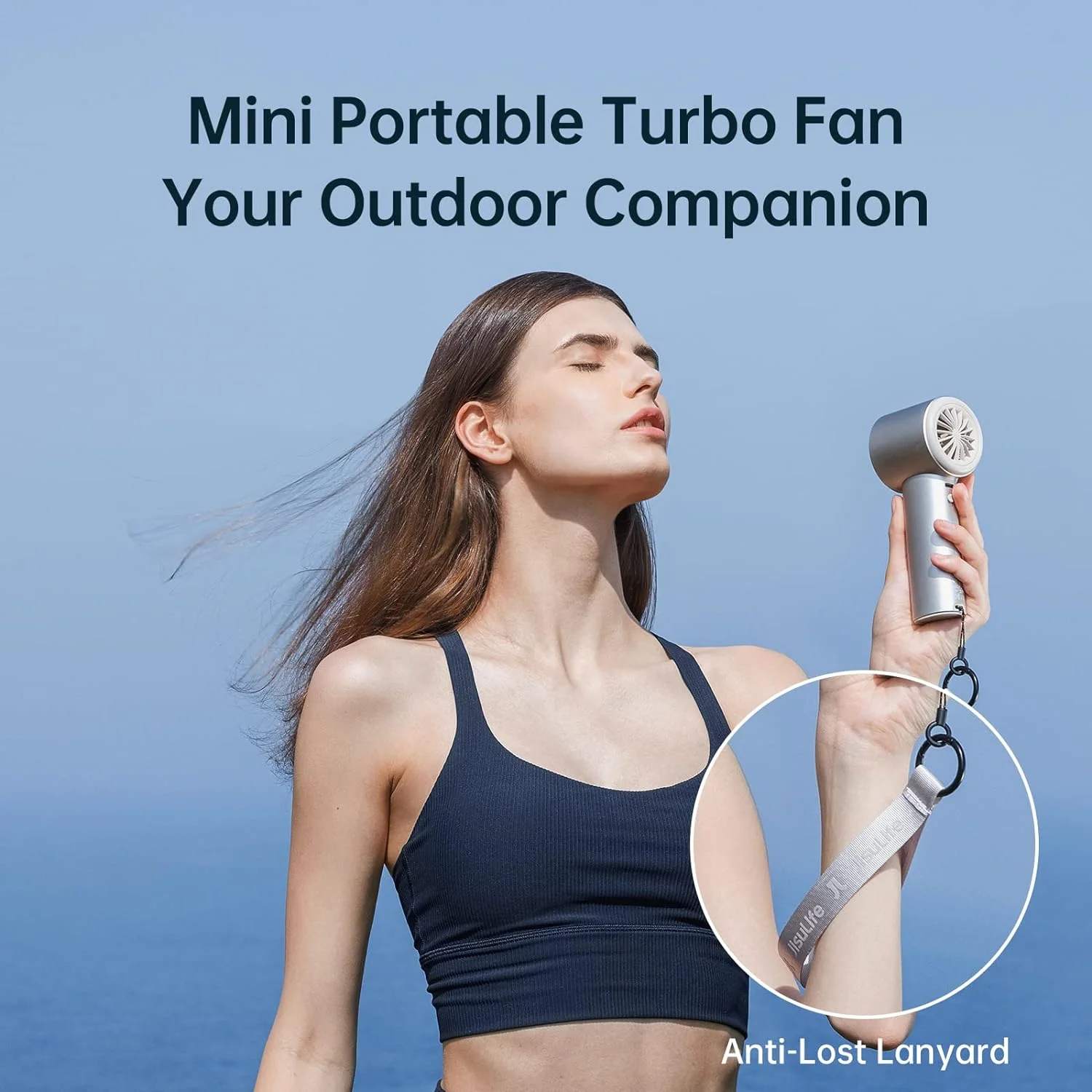 Portable Handheld Fan,Speed(1-100) Adjustable Turbo Mini Fan,5000mAh Battery Rechargeable Personal Fan with Metal Body,Digital Display,Gifts for Women Men Travel/Camping/Outdoor-Grey