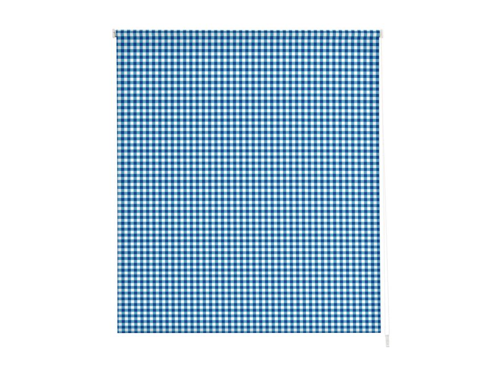 Casaplu | Estores Personalizados de COCINA | 120 x 180 cm (Ancho por Alto) Tamaño de Tela 117 x 175 cm | Modelo Vichy-2 Color Azul