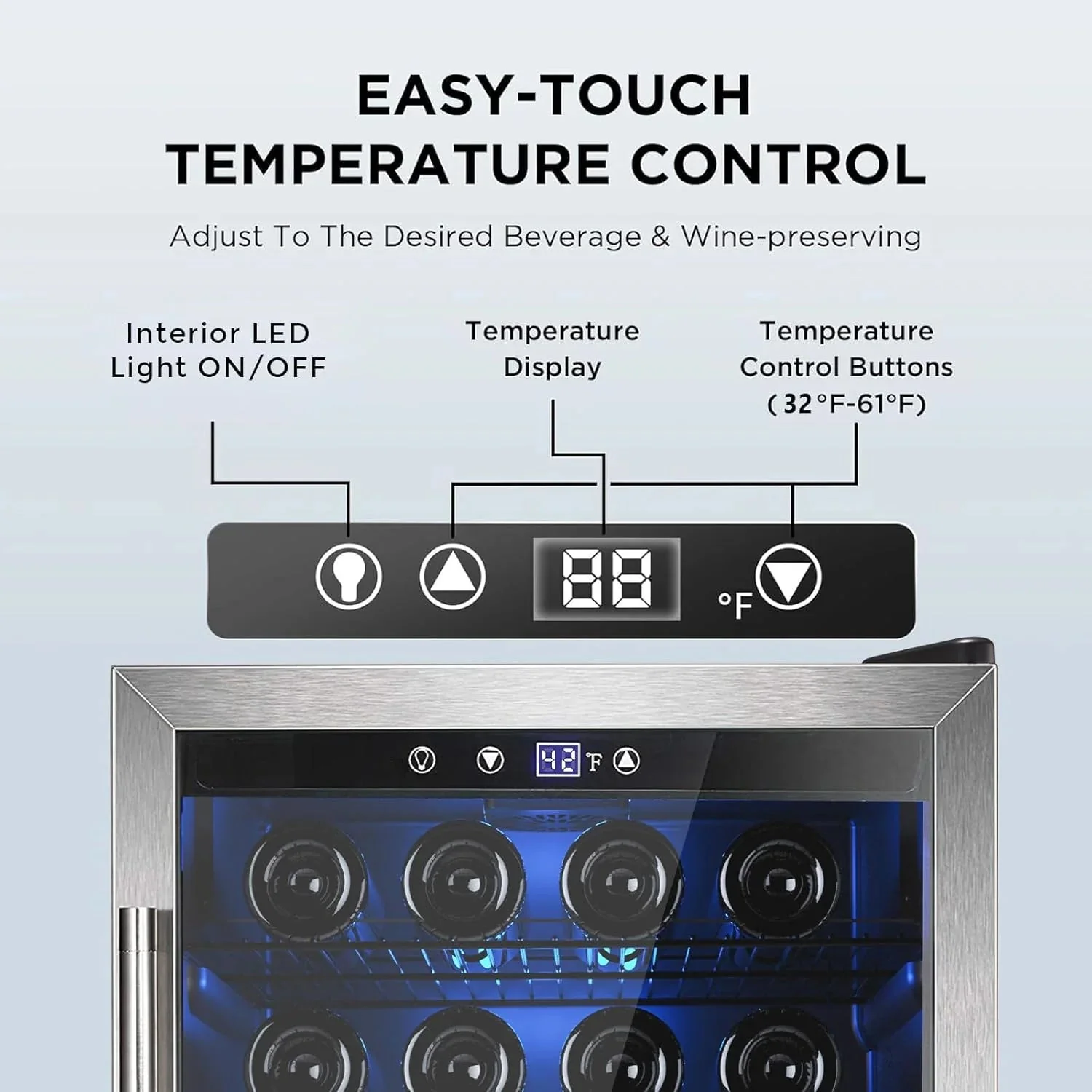 Mini Fridge 130 Can Beverage Refrigerator Cooler, 3.2 Cu.Ft Drink Fridge for Soda Wine Beer, Adjustable Temperature Control for Home Office, Black