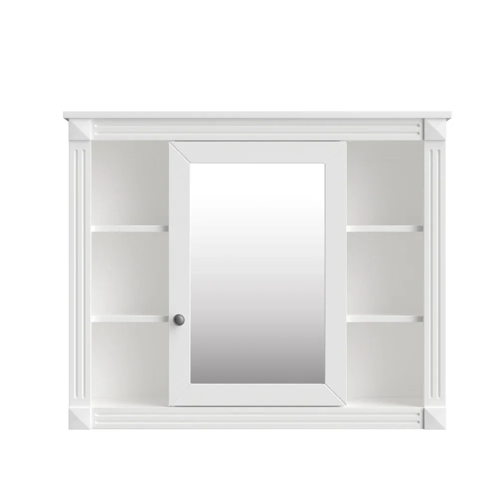 36'' Bathroom Vanity Set With Ceramic Sink Top, Mirror Cabinet, 2 Doors And 2 Drawers - Gray - Image 26 36'' Bathroom Vanity Set With Ceramic Sink Top, Mirror Cabinet, 2 Doors And 2 Drawers - Gray - Image 26