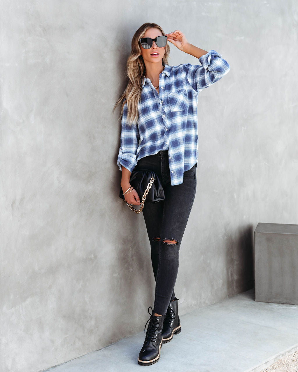 Talk Plaid To Me Button Down Top - Se7enfashion
