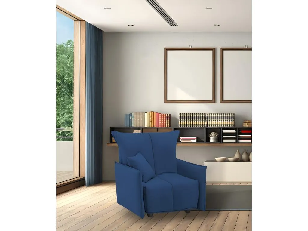 Sofa cama Vivircalido Sofá individual Made in Italy Sillón de salón con apertura trolley en tela acolchada con reposabrazos estándar Cm qiil40825