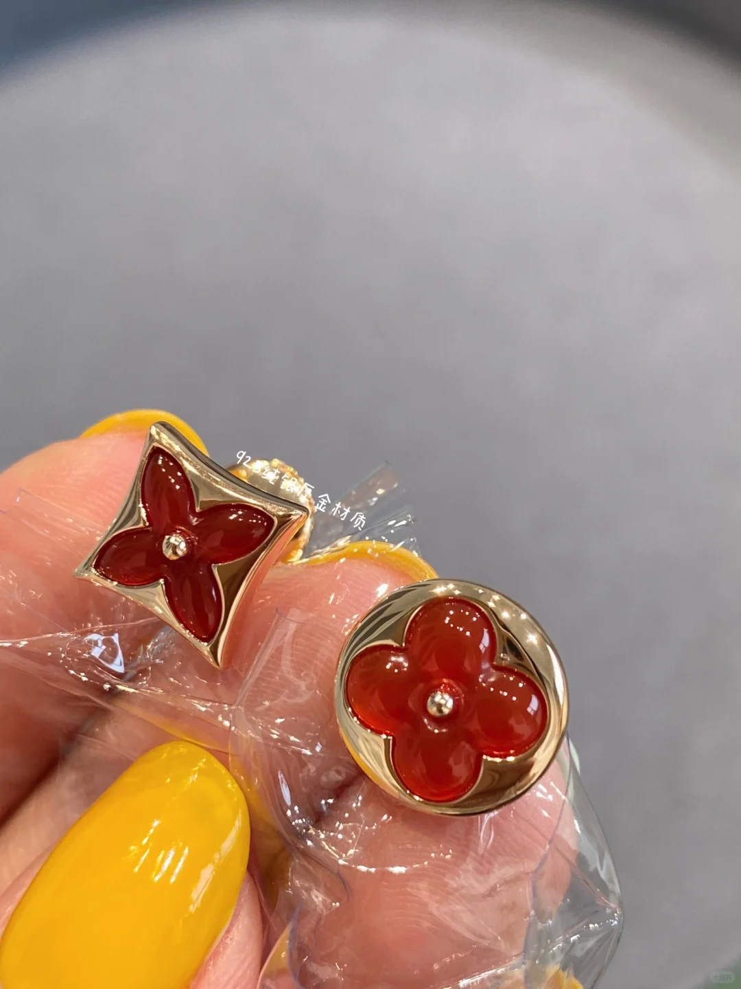 Louis Vuitton AB Asymmetric Red Carnelian Earrings - Original Replica Club