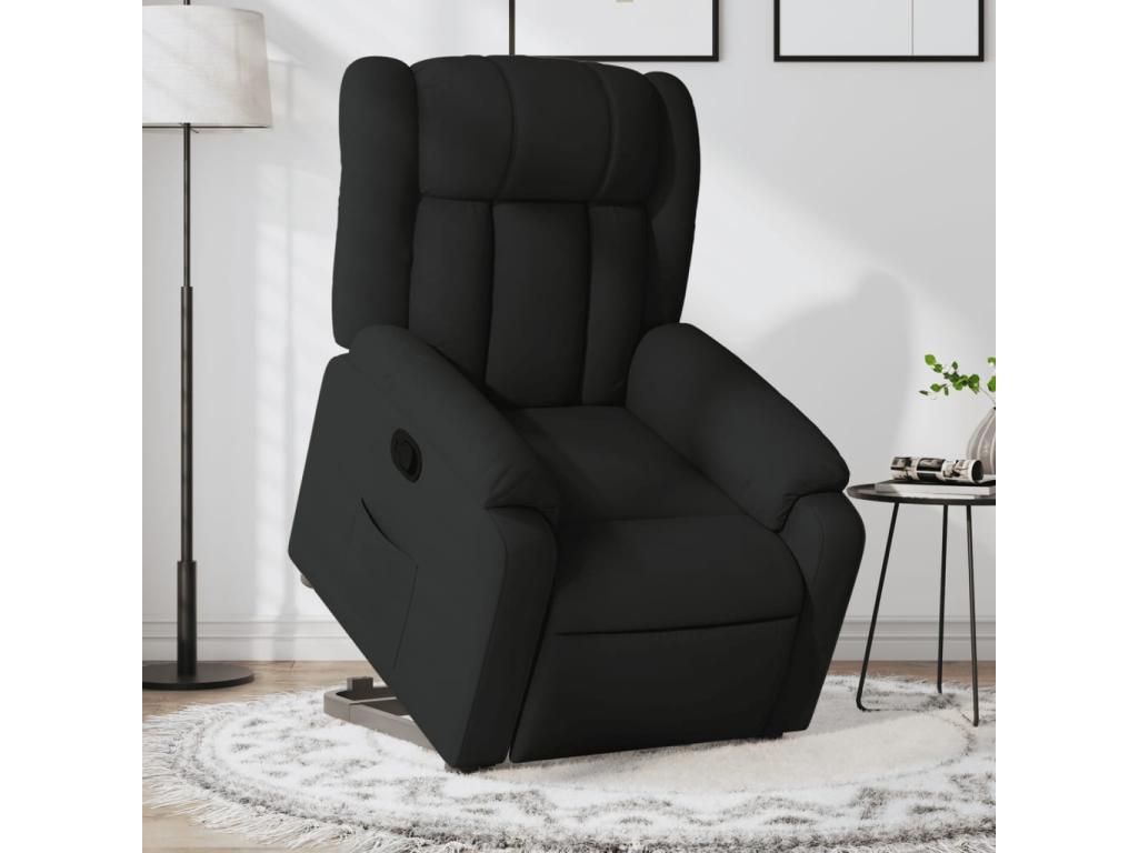 Sillón reclinable elevable tela negro