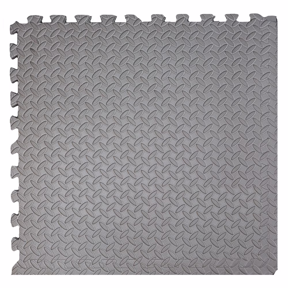 Xspec 3/8" Thick 100 Sq Ft Steel EVA Foam Floor Exercise Gym Mats 25 Pcs, Grey